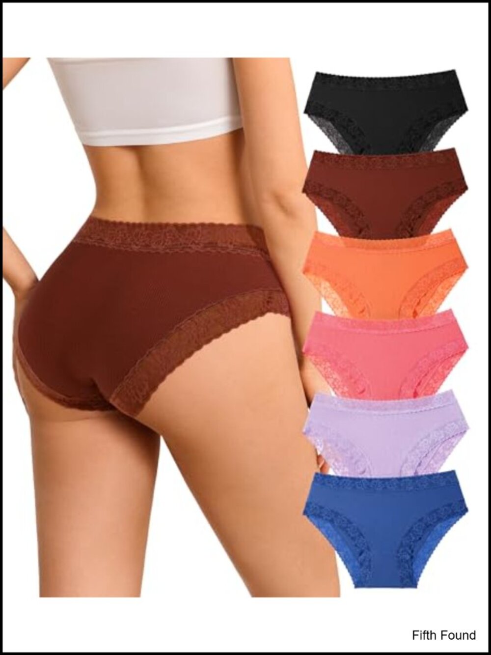 Cotton Lace Cheeky Bikini Panties 6 Pack